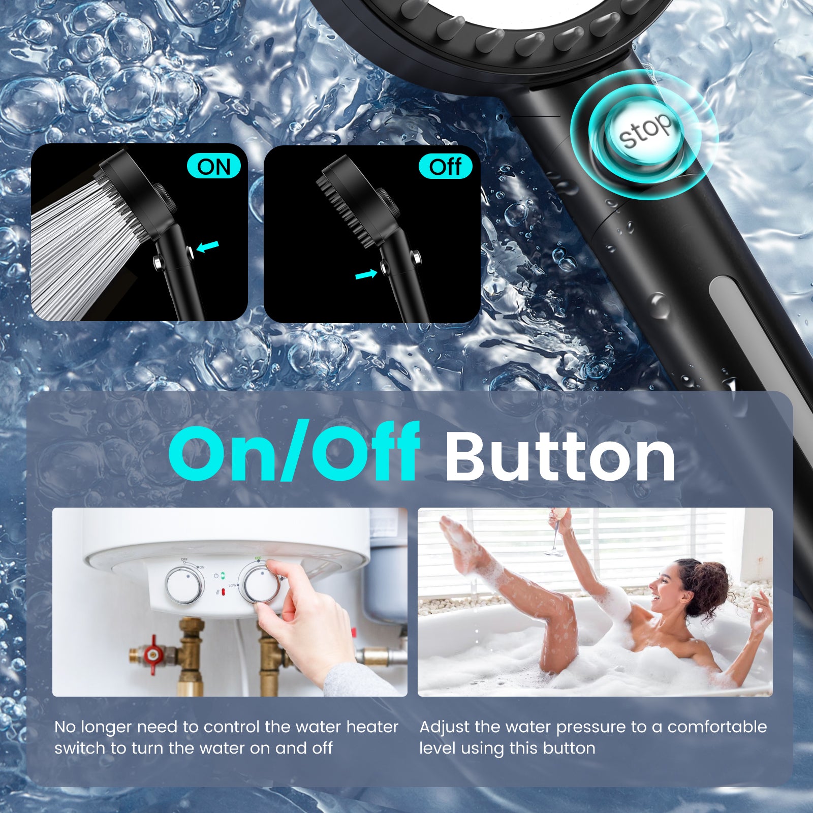 FEELSO DY1S Massage Handheld Filter Showerhead